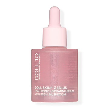 Doll 10 Doll Skin Genius Hyaluronic Hydrating Serum w/Reishi Mushroom - Long Lasting Moisturizing, Detoxifying, Wrinkle & Redness Prevention Facial Gel