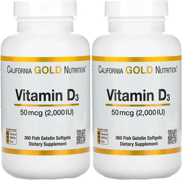 Vitamin D3, 50 Mcg (2,000 Iu), 360 Fish Gelatin Softgels, California G