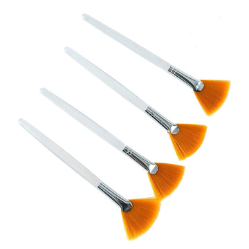 Fciqven 4 Pcs Facial Brushes Fan Mask Brush,Soft Makeup Brushes Cosmetic Tools for Peel Mask Makeup