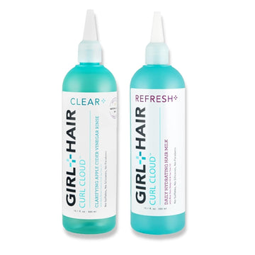 GIRL+HAIR Apple Cider Vinegar Hair Rinse and Hydrating Hair Milk Set (2x10.1  ) – Remove Buildup, Reduce Dandruff, Encourage Growth – No Parabens or Sulfates - All Hair Types