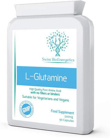 L-Glutamine 500Mg 90 Capsules - Pure Amino Acid With No Fillers Or Bin0.5 Grams