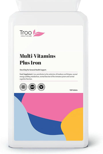 Multi Vitamins With Iron Supplement - 180 Tablets - Daily One A Day Mu110 Grams