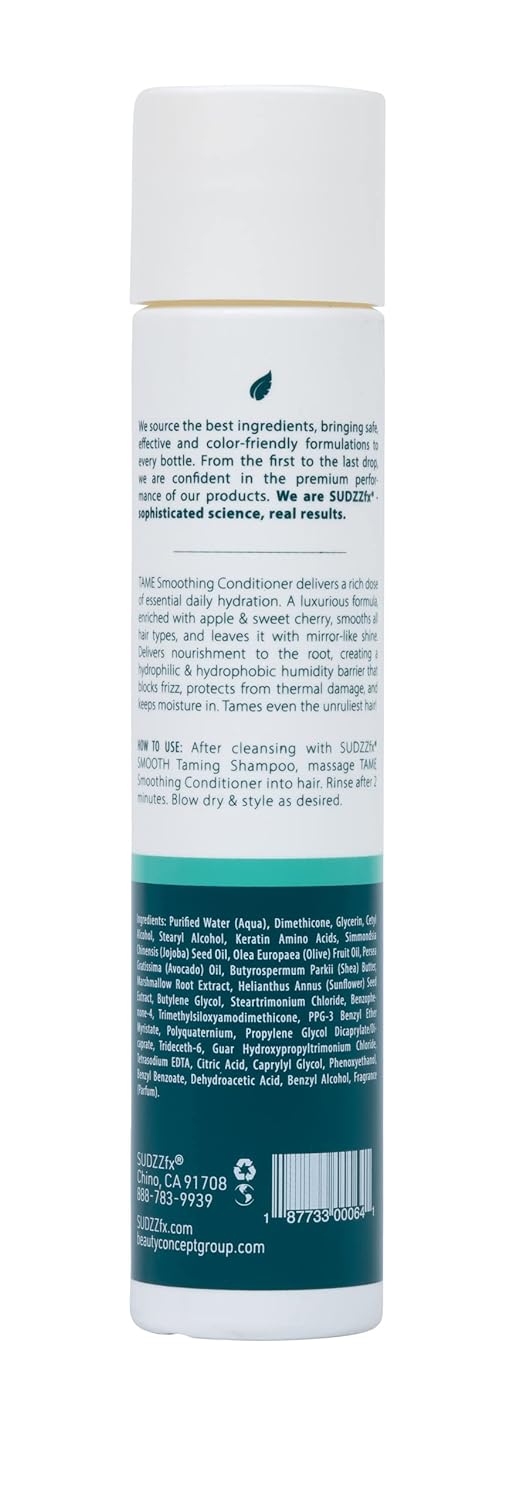 SUDZZfx TAME Smoothing Conditioner - Damaged Hair Treatment - Deep Conditioner for Hair Growth Sulfate-Free, Paraben Free, Color Safe, Frizz Hair Products - Conditioner for Dry Hair 10.1