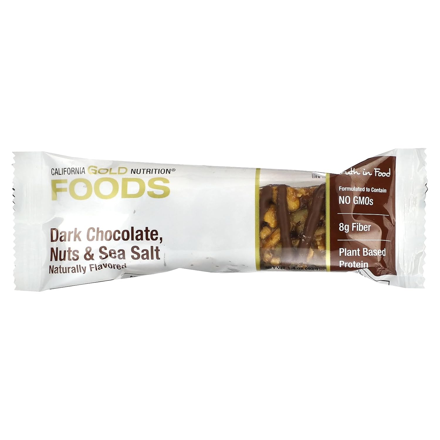 FOODS - Dark Chocolate, Nuts, & Sea Salt Bar Gold Bar, 12 Bars, Califo