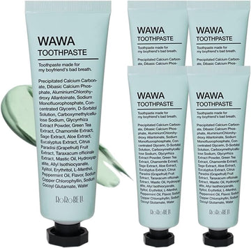 ROROBELL Wawa Toothpaste Made for My Boyfriend's Bad Breath, Sensitive Teeth, Improvement of Gum Problems/Peppermint avor/Made with Wasabi I 3.53 . (Pack of 5)