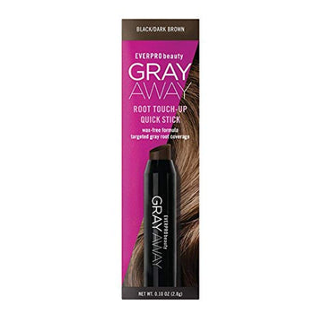 EVERPRO Gray Away Root Touchup Quick Stick, Black/Dark Brown, 0.1