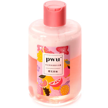 PWU 3-in-1 Body Wash,Body Cleansing oil,Body Lotions,Double Layer Milk Foam Bath Oil Fragrance Lasting Moisturize Body Wash for Men & Women Universal Cherry Blossom Grapefruit Scented (12.32  )