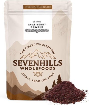 Sevenhills Wholefoods Organic Raw Acai Berry Powder, Freeze-Dried, fro100 Grams