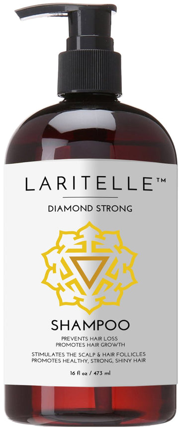Laritelle Organic Anti-Thinning Shampoo Diamond Strong 17.5  | RECOMMENDED BY DERMATOLOGISTS for Hair Loss Prevention | Strengthening, Follicle Stimulating | Argan, Rosemary, Lemongrass, Ginger & Cedarwood | NO GMO, Sulfate, Alcohol, Paraben, Phthalates
