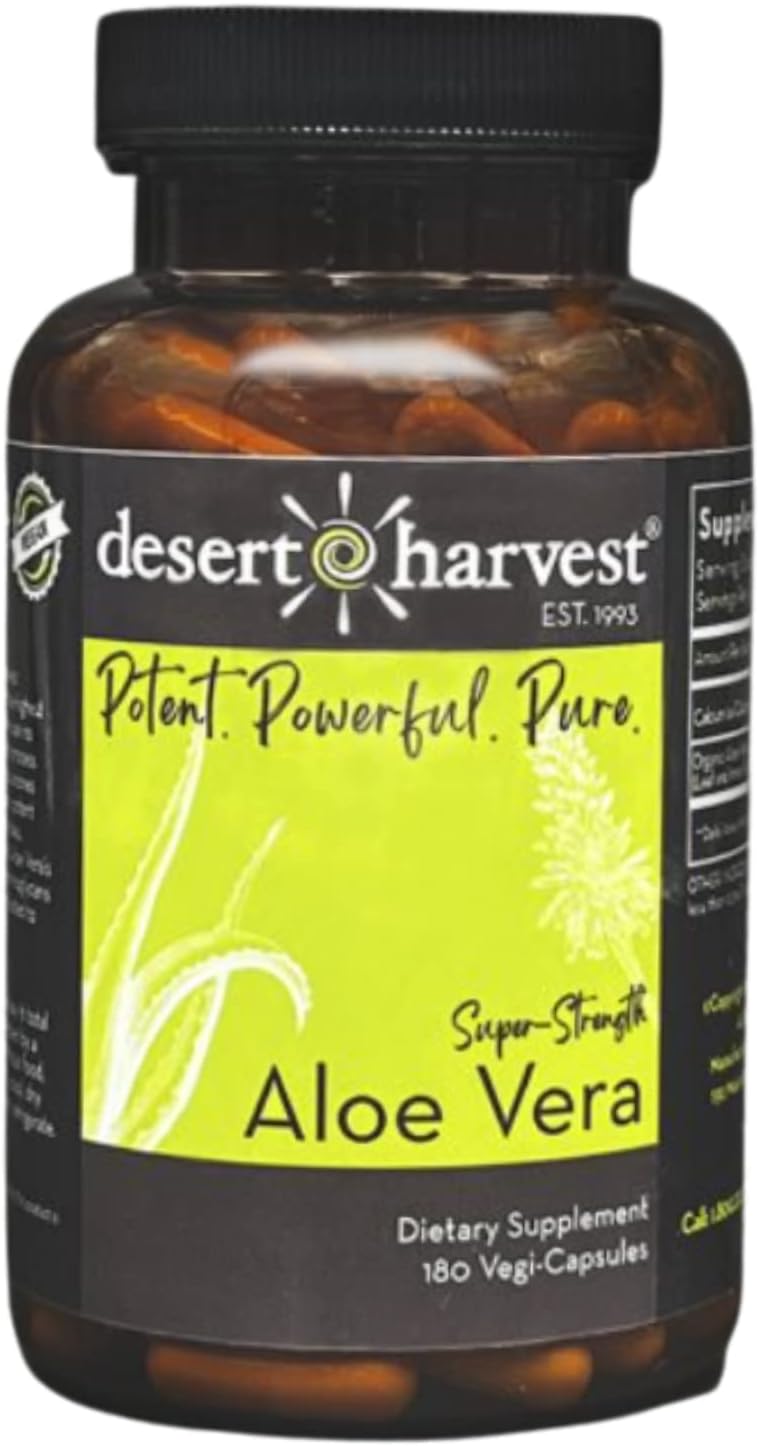 Desert Harvest Aloe Vera, 180 Capsules