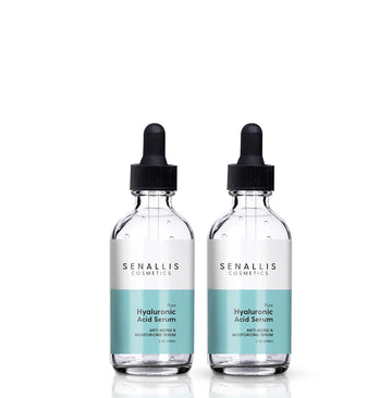 Hyaluronic Acid Serum 2   And 2   Double Pack, Made From Pure Hyaluronic Acid, Anti Aging, Anti Wrinkle, Ultra-Hydrating Moisturizer That Reduces Dry Skin Manufactured In USA