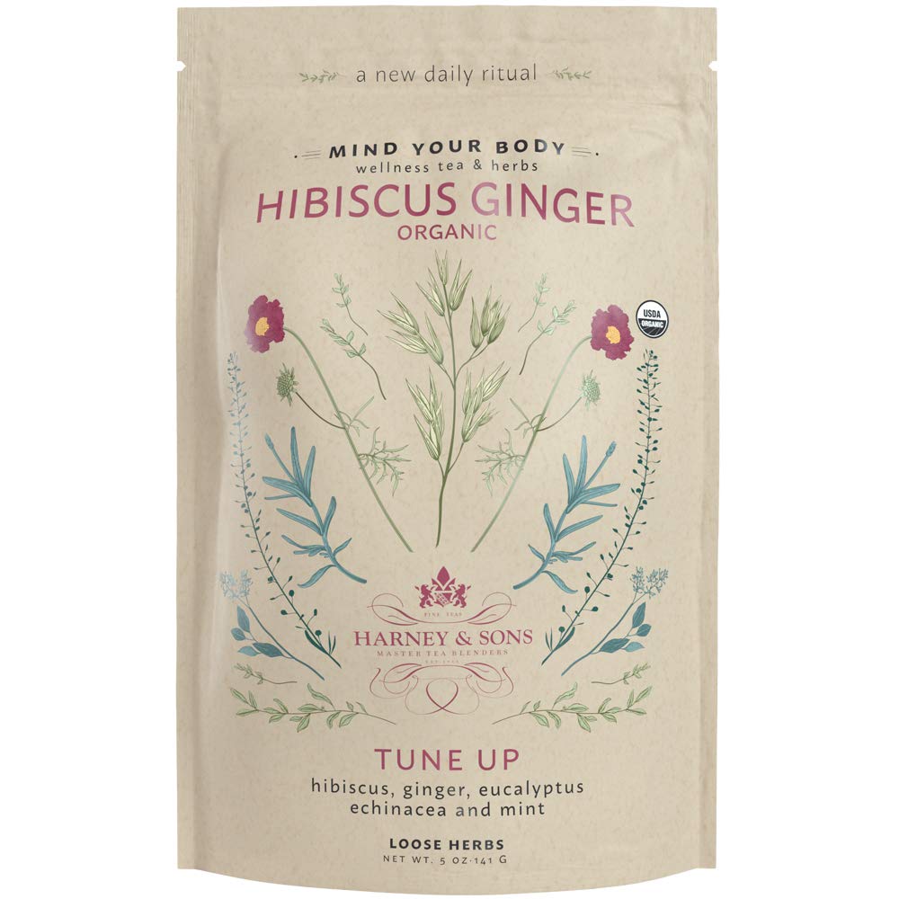 Harney & Sons Organic Hibiscus Ginger Tune-Up Wellness Blend, with Euc