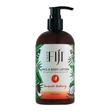 Coco Fiji Face & Body Lotion Infused With Coconut Oil | Lotion for Dry Skin | Moisturizer Face Cream & Massage Lotion for Women & Men | Awapuhi Seaberry 12 , Pack of 1