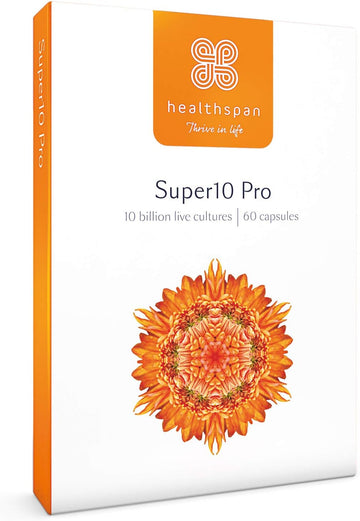 Healthspan Super10 Probiotic | 60 Capsules | 10 Billion Live Cultures 70 Grams