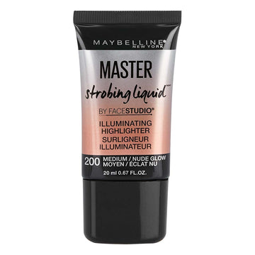 Maybelline Master Strobing Liquid Illuminating Highlighter, 200 Medium Nude Glow, 0.67   - Pack of 2