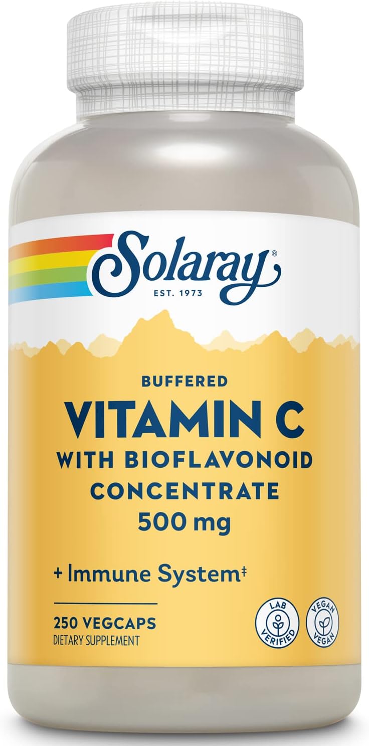 SOLARAY Vitamin C w/Bioflavonoid Complex 500mg Buffered for Easy Diges