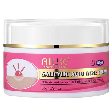 AILKE BOOST LUSTER Salicylic Acid Acne Spot Removal Cream, Effectively Defeats Acne-Prone Skin, Refreshing, Oil Control, Prevent Breakouts, Pimples & Blackheads Remove Face Cream 1.76