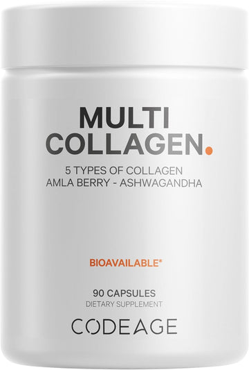 Codeage Multi Collagen Protein Capsules, Type I, II, III, V,