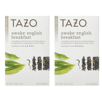 Tazo Awake English Breakfast Black Tea Tea Bags, 20 Count (Pack of 2)