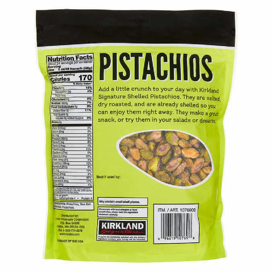 Kirkland Signature Nuts, Shelled Pistachios Roasted & Salted 24 Ounce (Pack of 1)