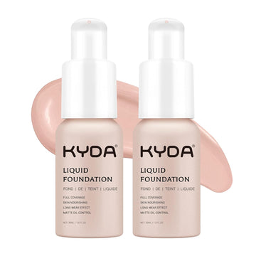 FREEORR 2Pcs Liquid Foundation Matte Full Coverage,Makeup Foundation Long Lasting Waterproof, Matte Oil Control Concealer Foundation Makeup Cream,101 Porcelain -30
