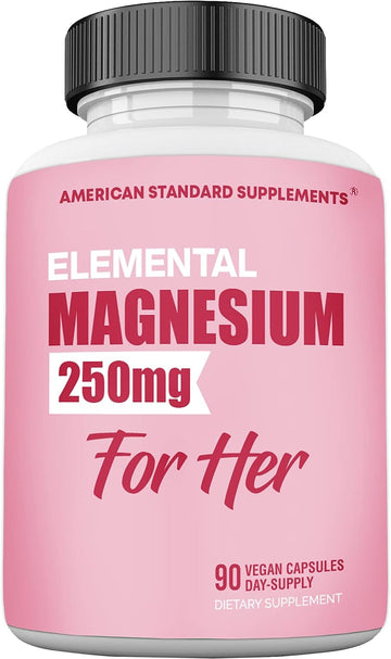 Magnesium Glycinate for Women, Elemental 250mg Per One Capsule, 90 Day Supply, Chelate, Supplement, Chelated Max Absorpt