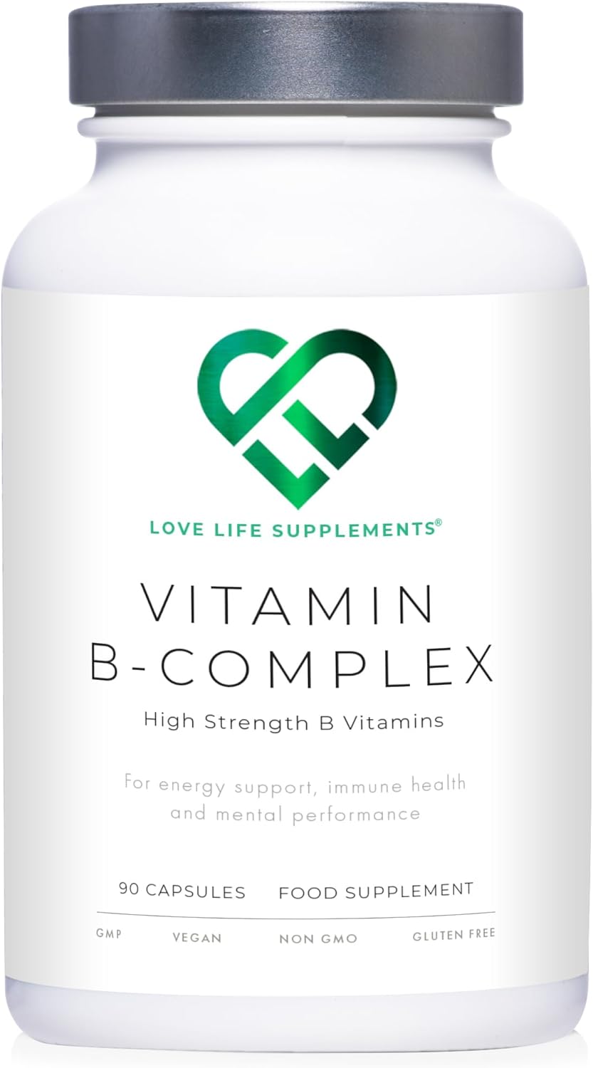 Vitamin B Complex High Strength | 90 Capsules - 90 Day Supply | All 9 80 Grams