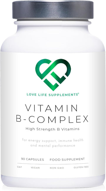 Vitamin B Complex High Strength | 90 Capsules - 90 Day Supply | All 9 80 Grams