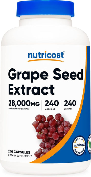 Nutricost Grape Seed Extract 28,000mg, 240 Capsule - Non-GMO, Gluten Free, Vegetarian Friendly