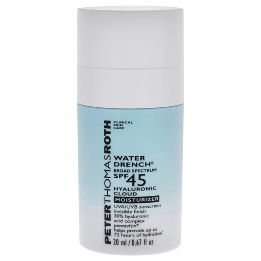 Peter Thomas Roth | Water Drench Broad Spectrum SPF 45 Hyaluronic Cloud Moisturizer | SPF Moisturizer for Face, Lightweight and Water-Resistant, 0.67 uid s (Pack of 1)