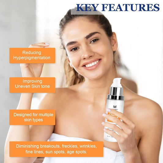 MESANDY Dark Spot Corrector, Dark Spot Remover For Face and Body Serum Formulated with Advanced Ingredient 4-Butylresorcinol, Kojic Acid, Lactic Acid, Salicylic Acid and Licorice Root Extract | Improves Hyperpigmentation, Facial Freckles, Melasma, Br