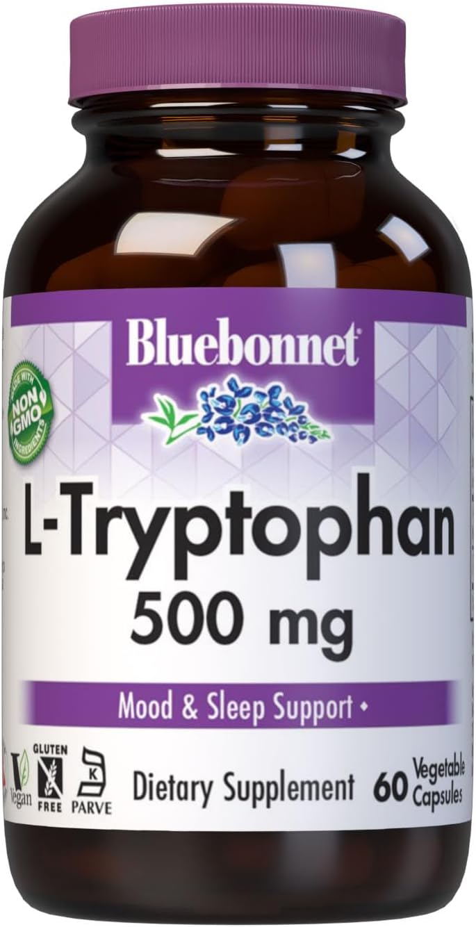 Bluebonnet Nutrition L-Trypotophan 500Mg, For Neurotransmitting Suppor