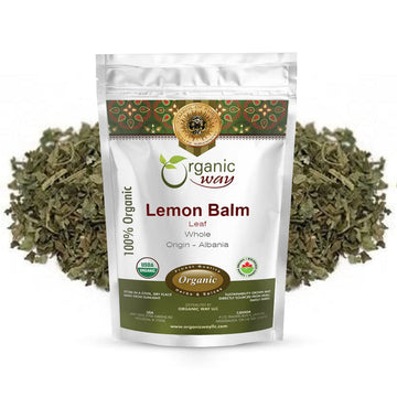 Organic Way Lemon Balm Leaf Whole (Melissa officinalis) - Herbal Tea | Organic & Kosher Certified | Vegan | Raw, Non GMO & Gluten Free | USDA Certified | Origin - Albania