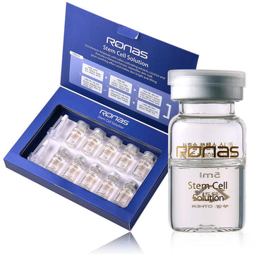 Ronas Stem Cell Solution ampoules Anti Aging Formula Best Anti Aging Serum Plant Stem Cells Hyaluronic Acid Restore Replenish Skin Smooth Wrinkles All Skin type 0.16 10vial