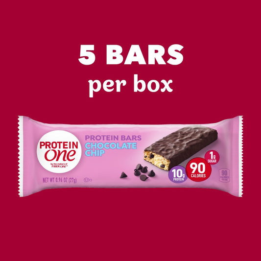 Protein One 90 Calorie Protein Bars, Chocolate Chip, Keto Friendly, 5 4.8 Ounces