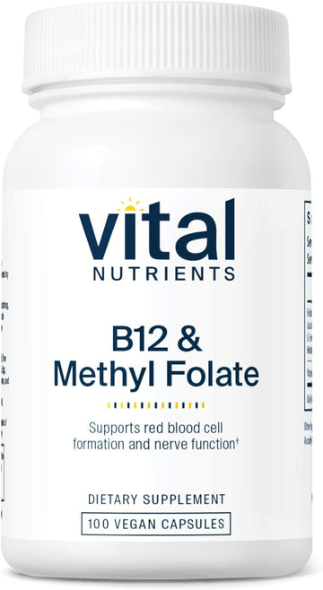 Vital Nutrients Vitamin B12 and Methyl Folate | Vegan Supplement | Sup