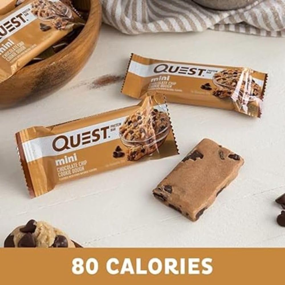 Quest Nutrition Mini Chocolate Chip Cookie Dough Protein Bars, High Pr