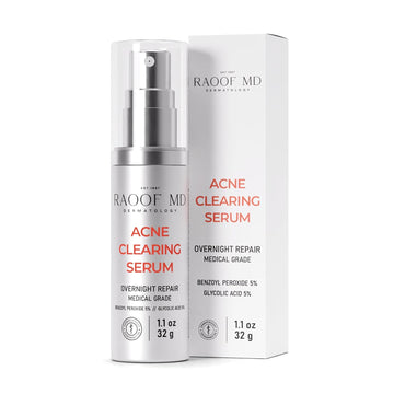 RAOOF MD Acne Serum. Medical Grade Cystic Acne Treatment for Face. Overnight Repair Acne Cream with Benzoyl Peroxide 5%. Acne Treatment Cream. Acne Face Cream Made by the Skin Experts