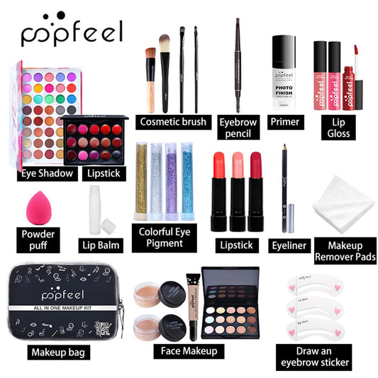 Makeup Kit All In One Makeup Kit,Multipurpose Makeup Set Full Makeup Essential Starter Kit for Beginners or Pros Makeup Gift Set for Women Full Kit (05-27Pcs makeup)
