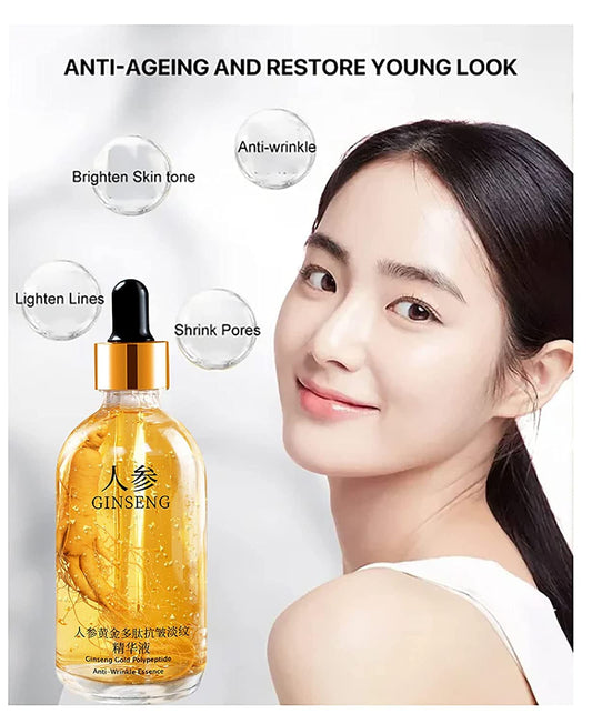 1PCS-Ginseng Polypeptide Anti-Ageing Essence, Ginseng Gold Polypeptide Anti-Ageing Essence, Ginseng Gold Polypeptide Anti-Wrinkle Essence, Ginseng Serum, for Tightening Sagging Skin Reduce Fine Lines