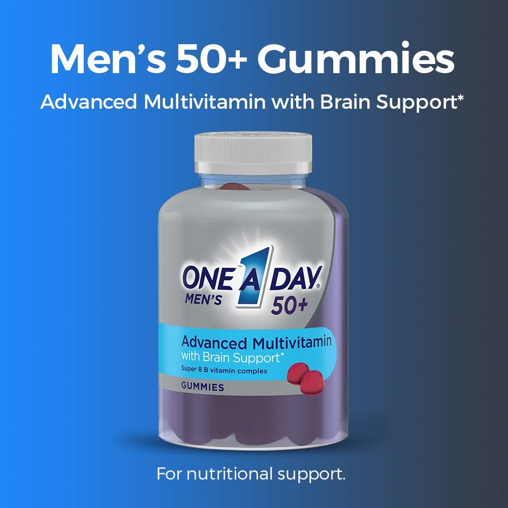 One A Day Men’s 50+ Gummies, Advanced Multivitamin For Men with Brain 
