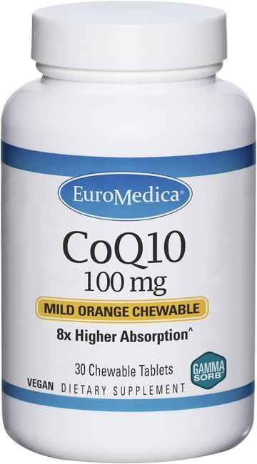 Euromedica CoQ10 Chewable, 100 mg - 30 Tablets - 8X Higher Absorption