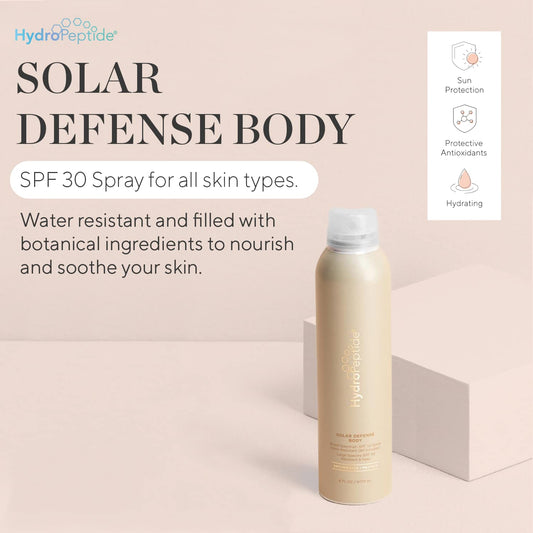 HydroPeptide Solar Defense Body SPF 30, Broad Spectrum, Water Resistant Sunscreen, Hydrates and Soothes, 6