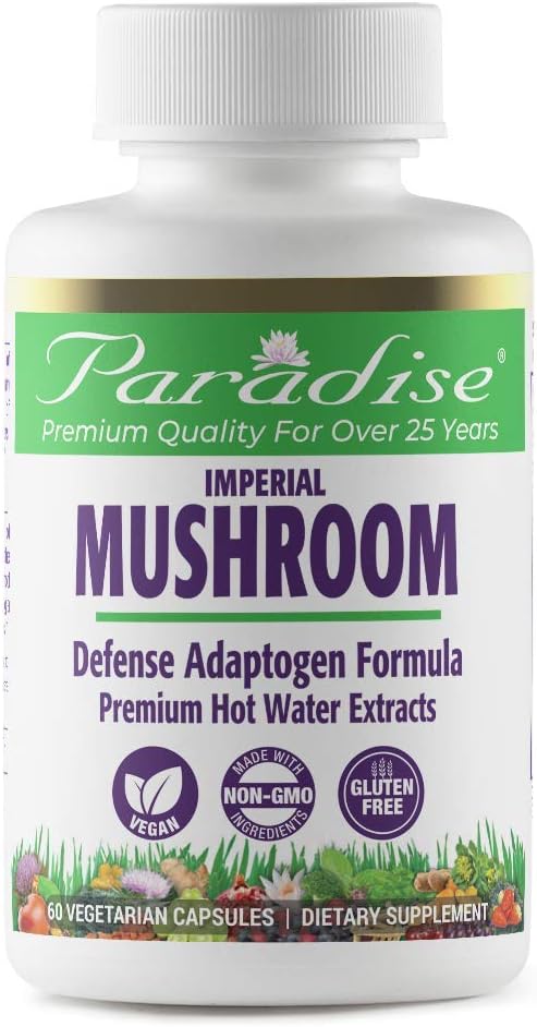 Paradise Herbs Imperial Mushroom Supplement, Total Immune Support, Pro