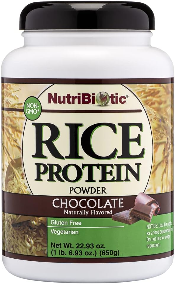 NutriBiotic Chocolate Rice Protein, . 6. | Low Carb, Vegetarian & Keto-Friendly Raw Protein Powder | Grown & Processed without Chemicals, GMOs or Gluten | Easy to Digest & Nutrient-Rich