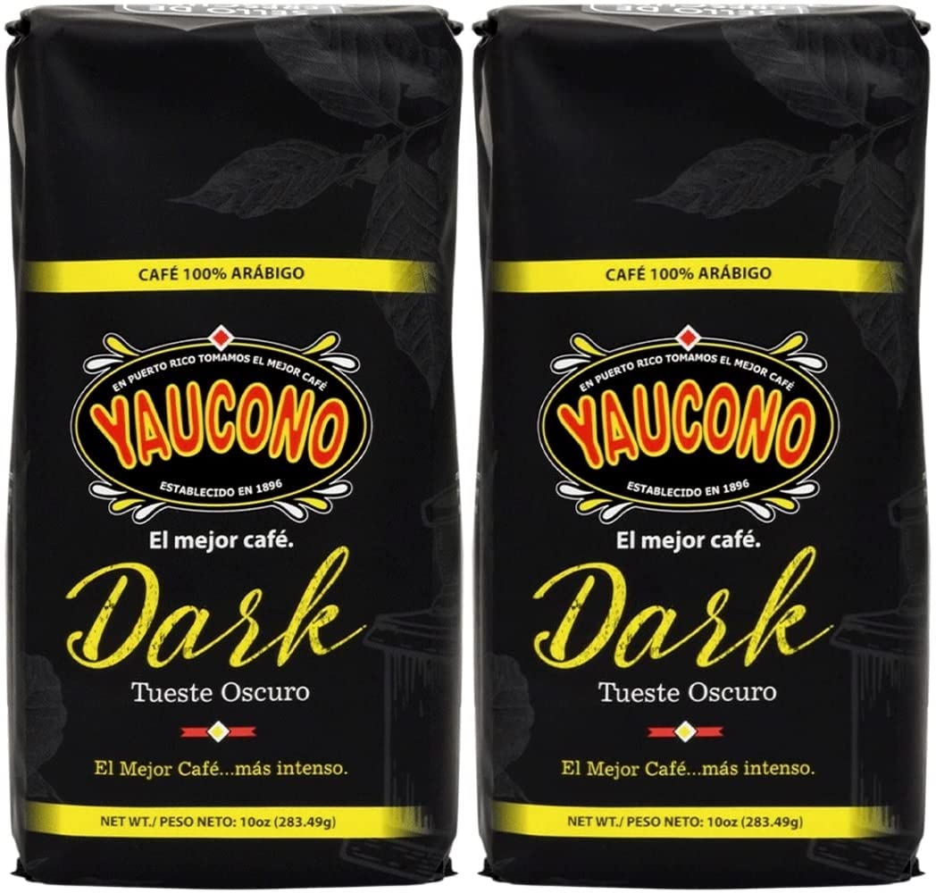 Yaucono Dark Roast Ground Coffee, Puerto Rico, 100% Arabica,  (Pack of 2)