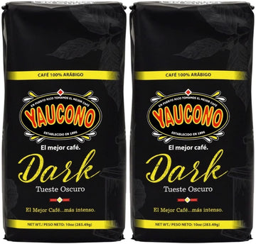 Yaucono Dark Roast Ground Coffee, Puerto Rico, 100% Arabica,  (Pack of 2)