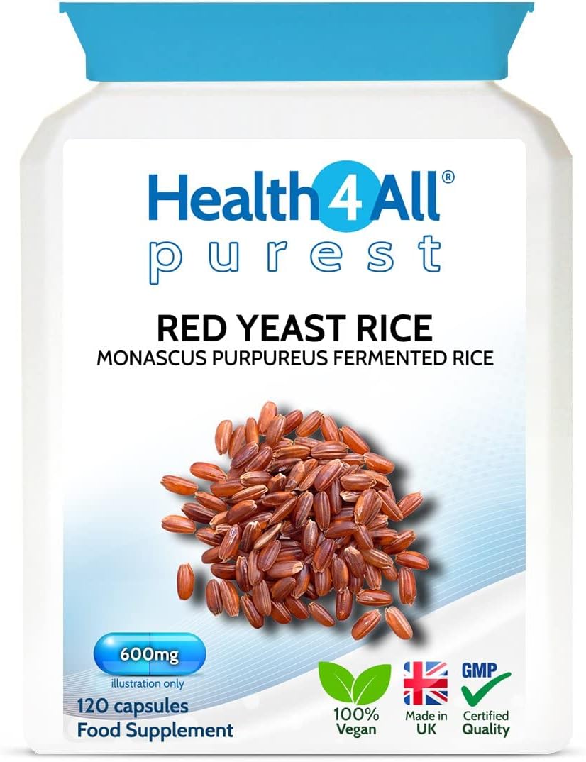Health4All Red Yeast Rice 600mg 120 Capsules. Cholesterol Lowering Sup120 Grams