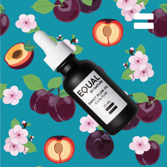 EQUAL BY NATURE Sweet Plum Oil, tri-blended 100% Pure Vegan Virgin Oil for hair, skin, and nails