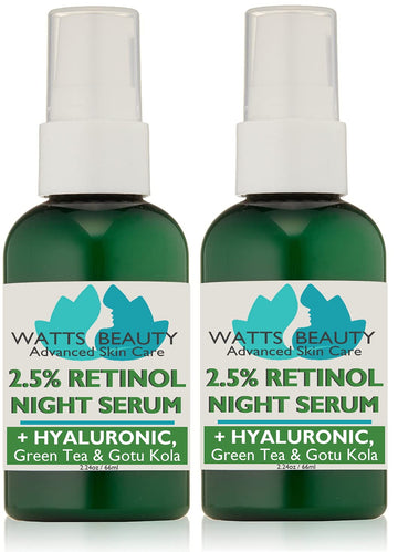 Watts Beauty 2.5% Retinol Serum Enhanced with 50% Hyaluronic Acid - Anti Aging Retinol for Fine Lines, Wrinkles, Blemishes, Large Pores & More - No Parabens, No Animal Testing or Ingredients (4.48)